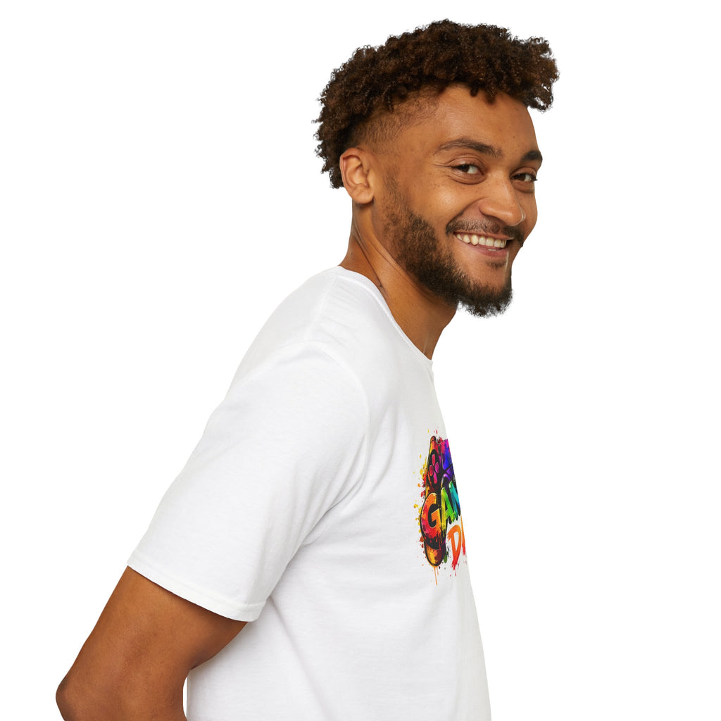 Gamer Dad Colourful Controller Design T-Shirt