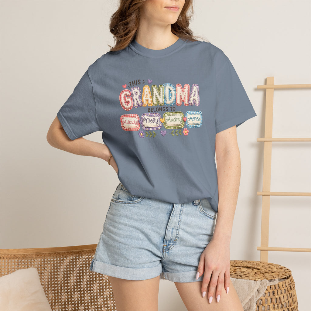 Grandma Belongs To Cute Pastel Family Names T-Shirt