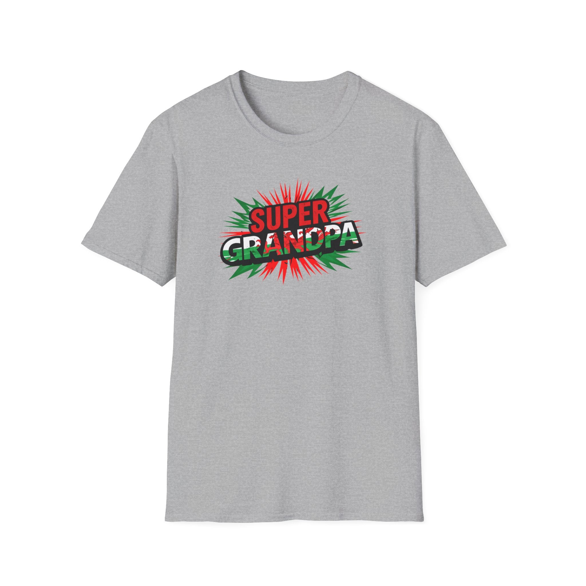 Super Grandpa Welsh Flag/ Wales themed T-Shirt – Retro Comic Gift Tee for Grandfather | Father’s Day & Birthday Present