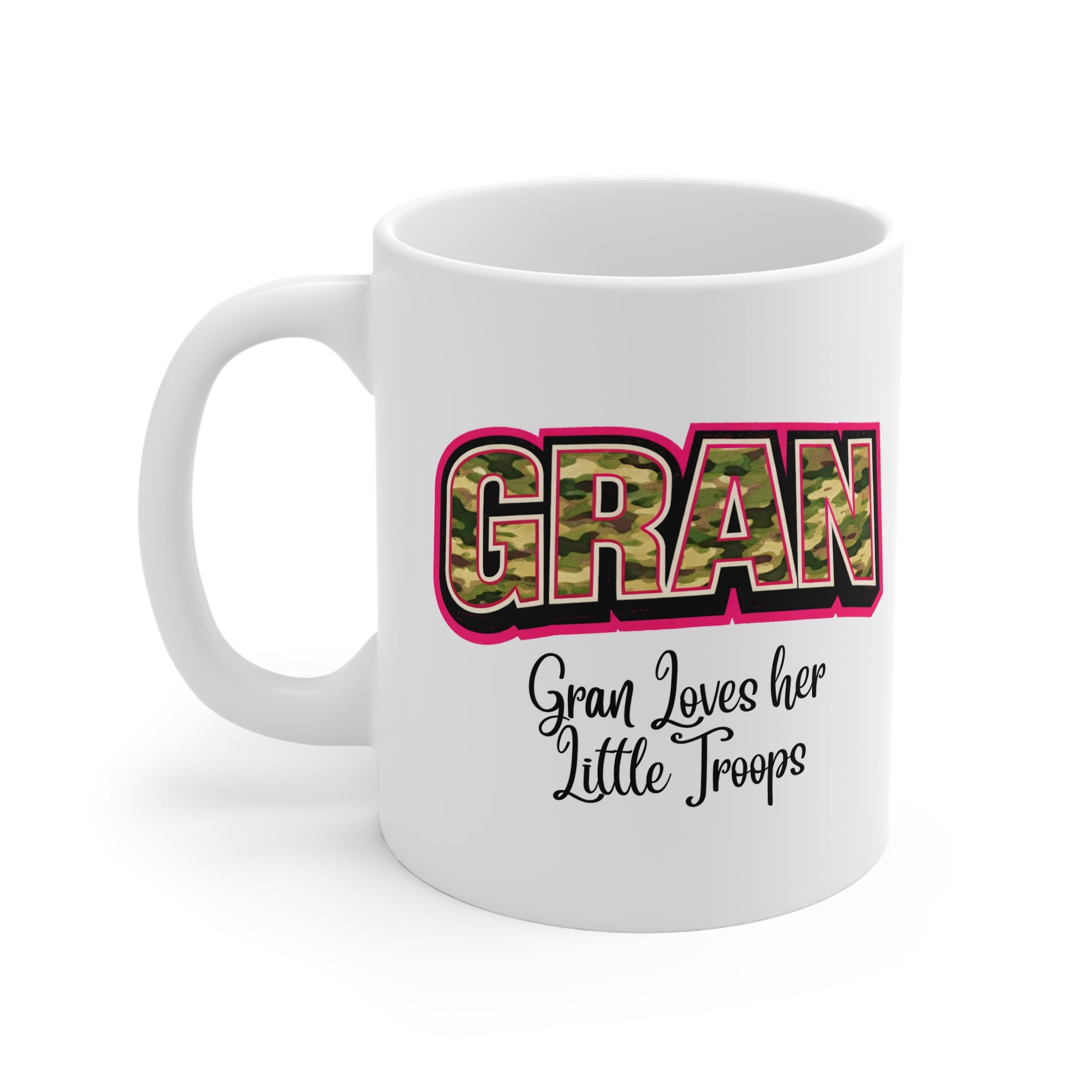 Mug — "Gran" Camo Military Family Coffee Mug (Gran Loves Her Little Troops)