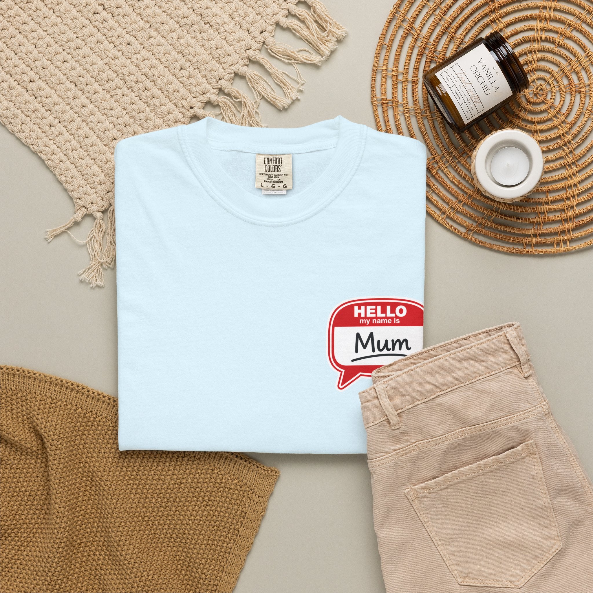 Hello Mum Speech Bubble T-Shirt — Cute Retro Mom Graphic Tee