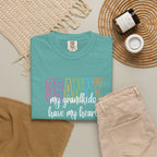 Grandma T-Shirt - "Grandma my grandkids have my heart" Soft Pastel Gift for Mothers & Grandparents