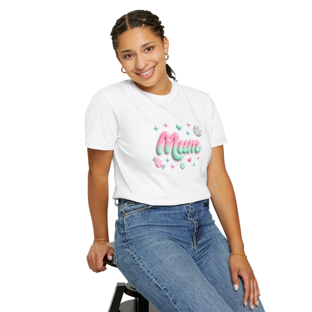 Mum Pastel Candy Script T-Shirt