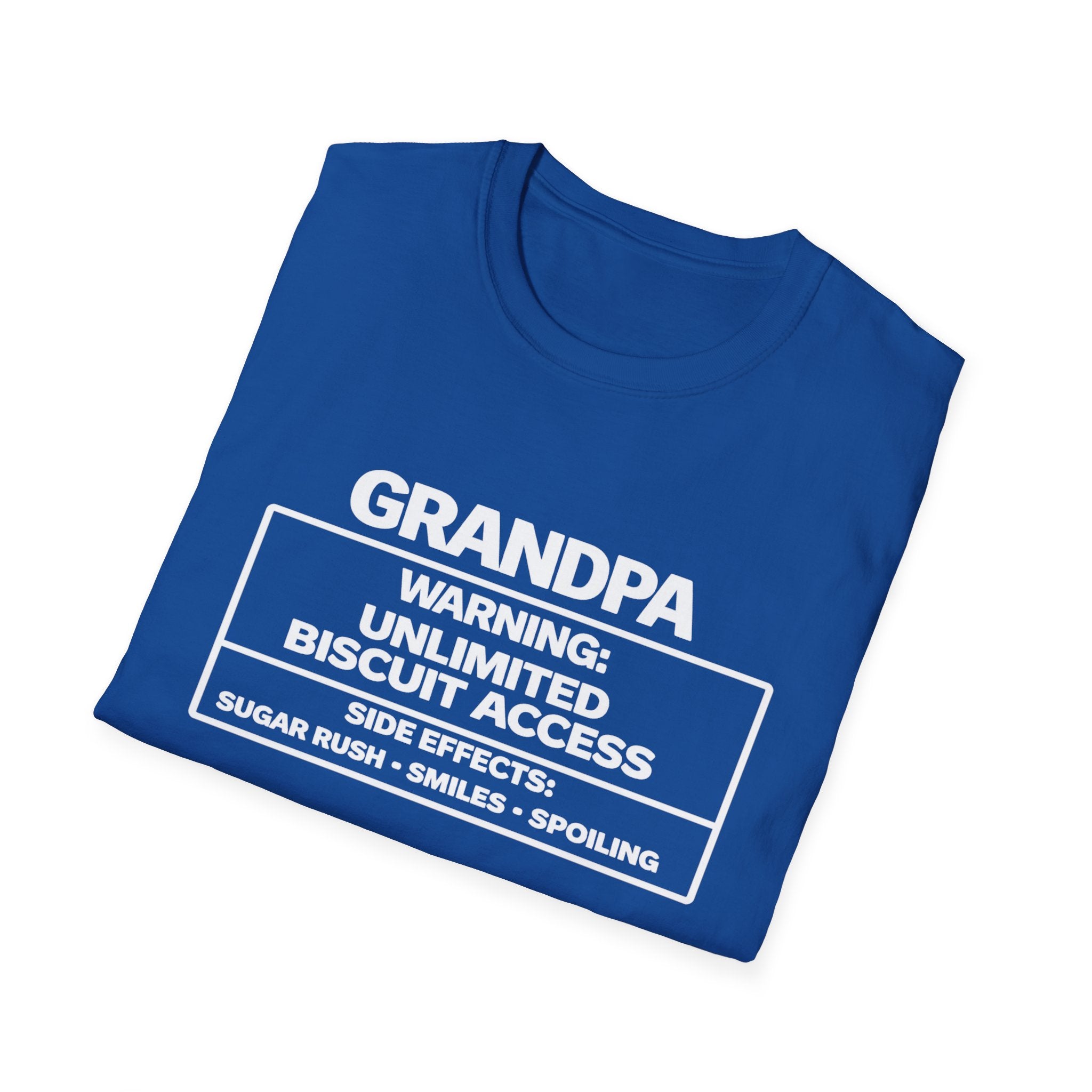 Grandpa Warning T-Shirt — "Unlimited Biscuit Access" Funny Grandpa Tee