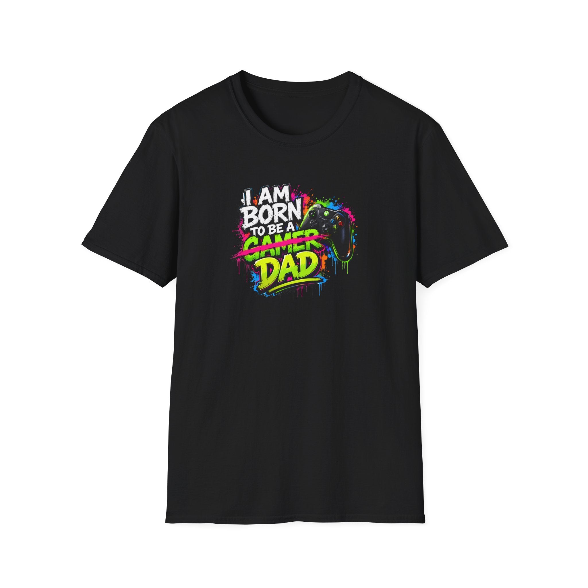 "I Am Born To Be A Gamer Dad" Neon T‑Shirt