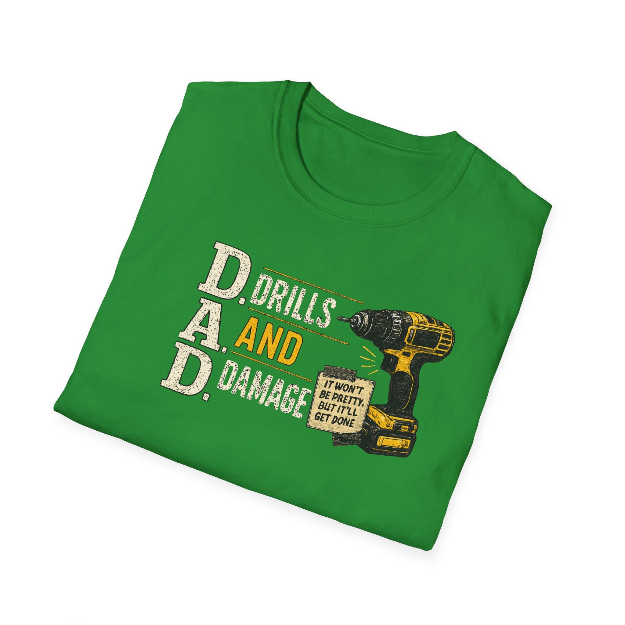 Drills and Damage Dad T-Shirt – Funny Father’s Day Tool Lover Tee