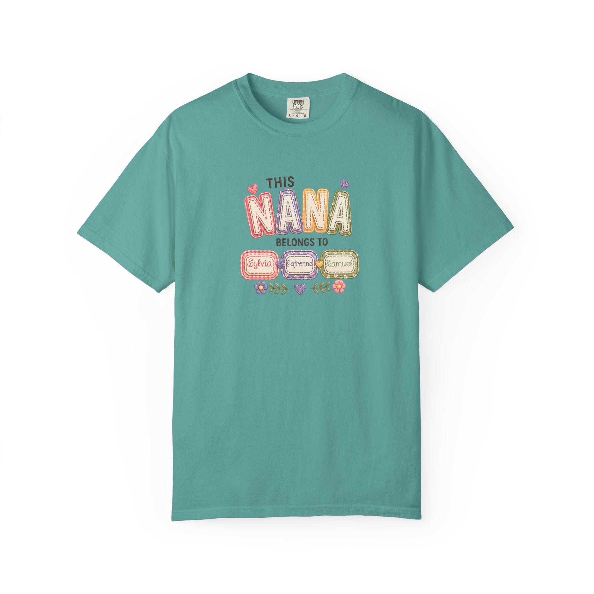 Nana Family Name T-Shirt — "This Nana Belongs To" Floral Grandma Gift