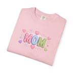 Mom Hearts T‑Shirt — Cute Pastel "MOM" Graphic Tee for Mother's Day & Everyday