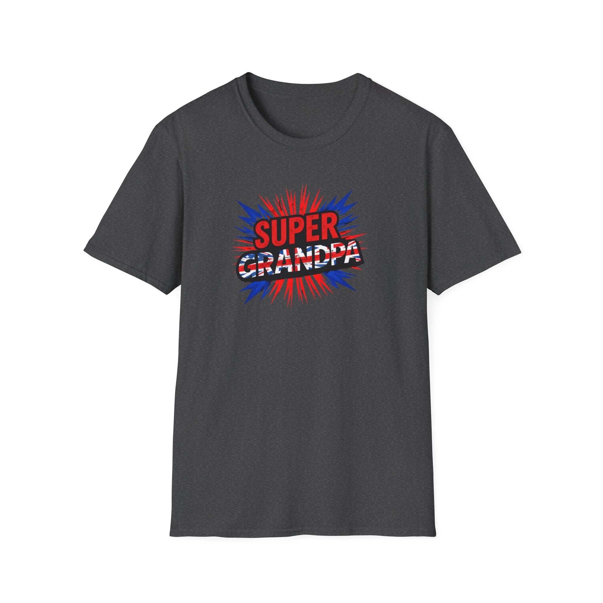 Super Grandpa T-Shirt Union Jack/England themed – Retro Comic Style Father’s Day Gift for Grandfathers