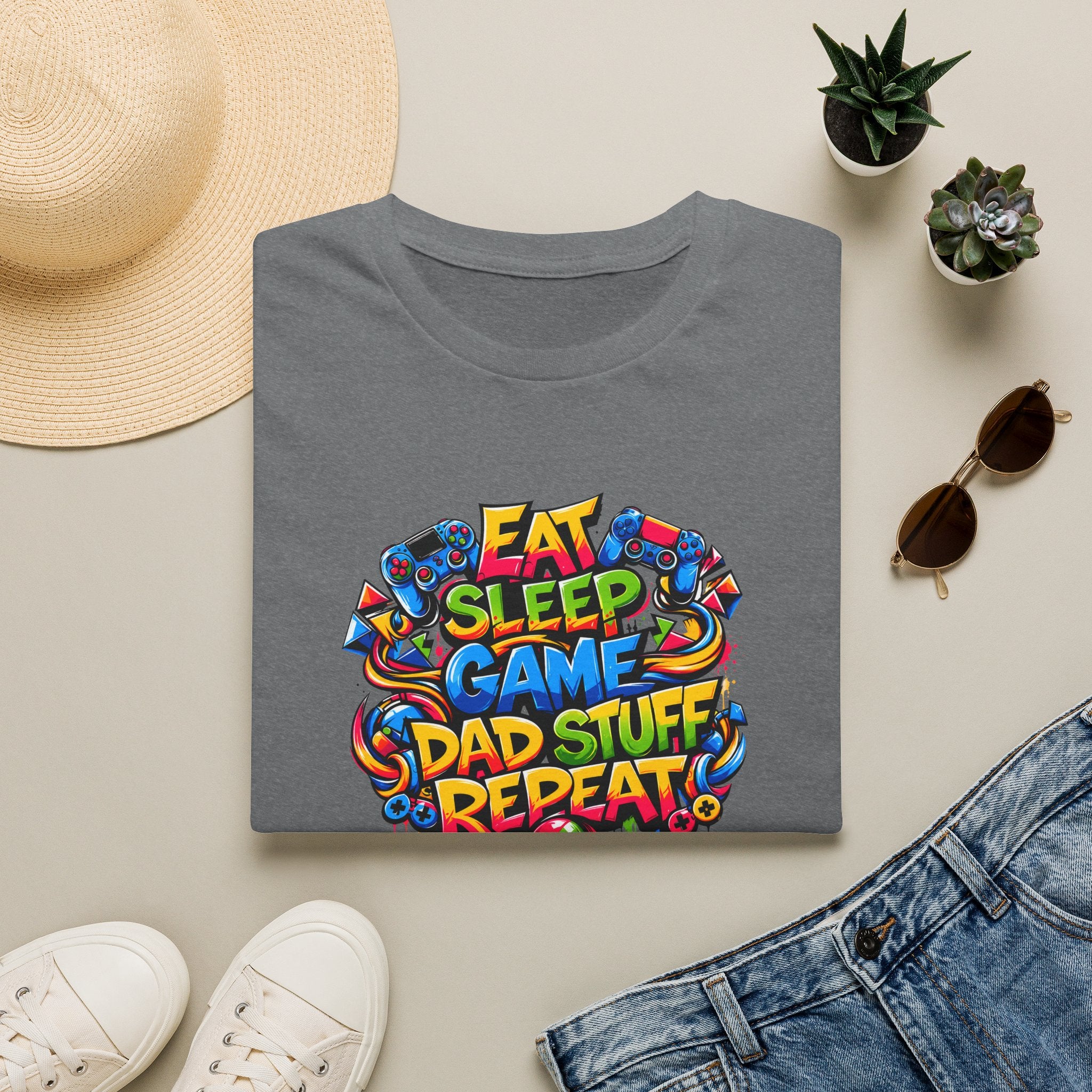 “Eat Sleep Game Dad Stuff Repeat” T-Shirt
