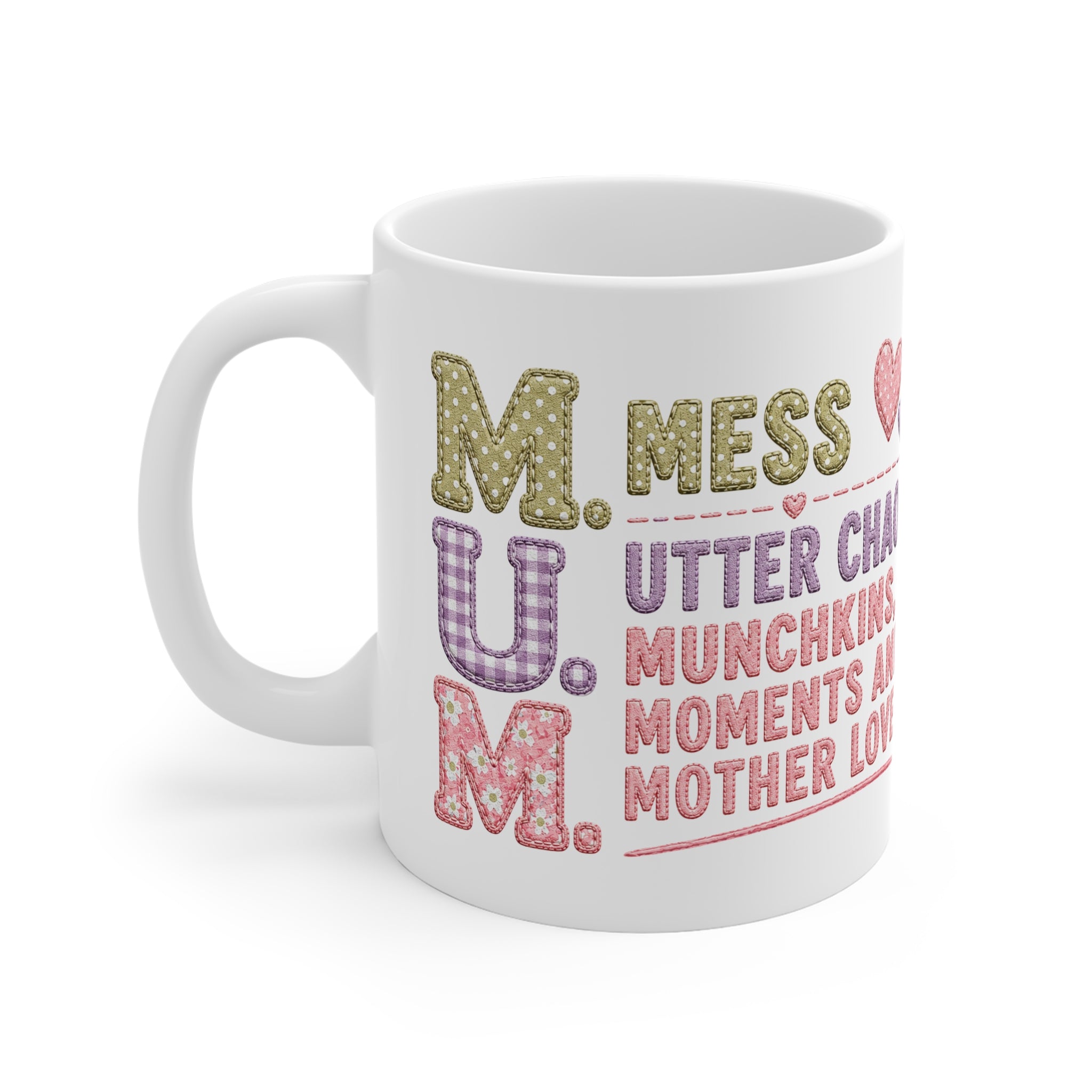 Mum Mug — 'M.U.M.' Utter Chaos, Munchkins, Moments & Mother Love Coffee Cup