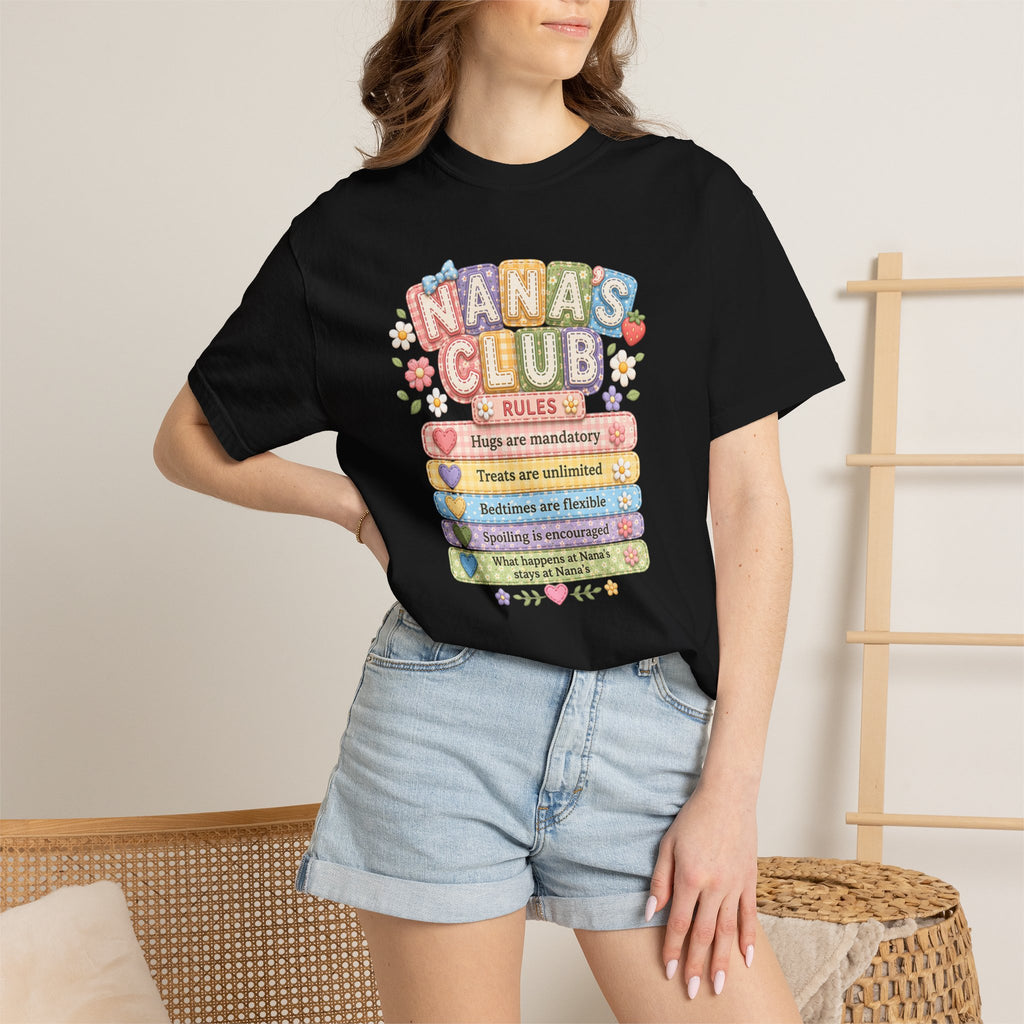 Nana's Club T-Shirt — Cute Floral Grandma Rules Tee