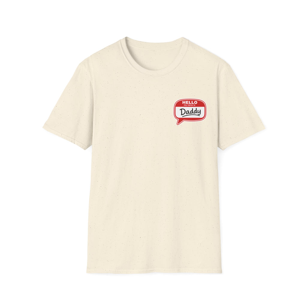 Daddy Name Tag T-Shirt - 'Hello Daddy' Retro Speech Bubble Tee