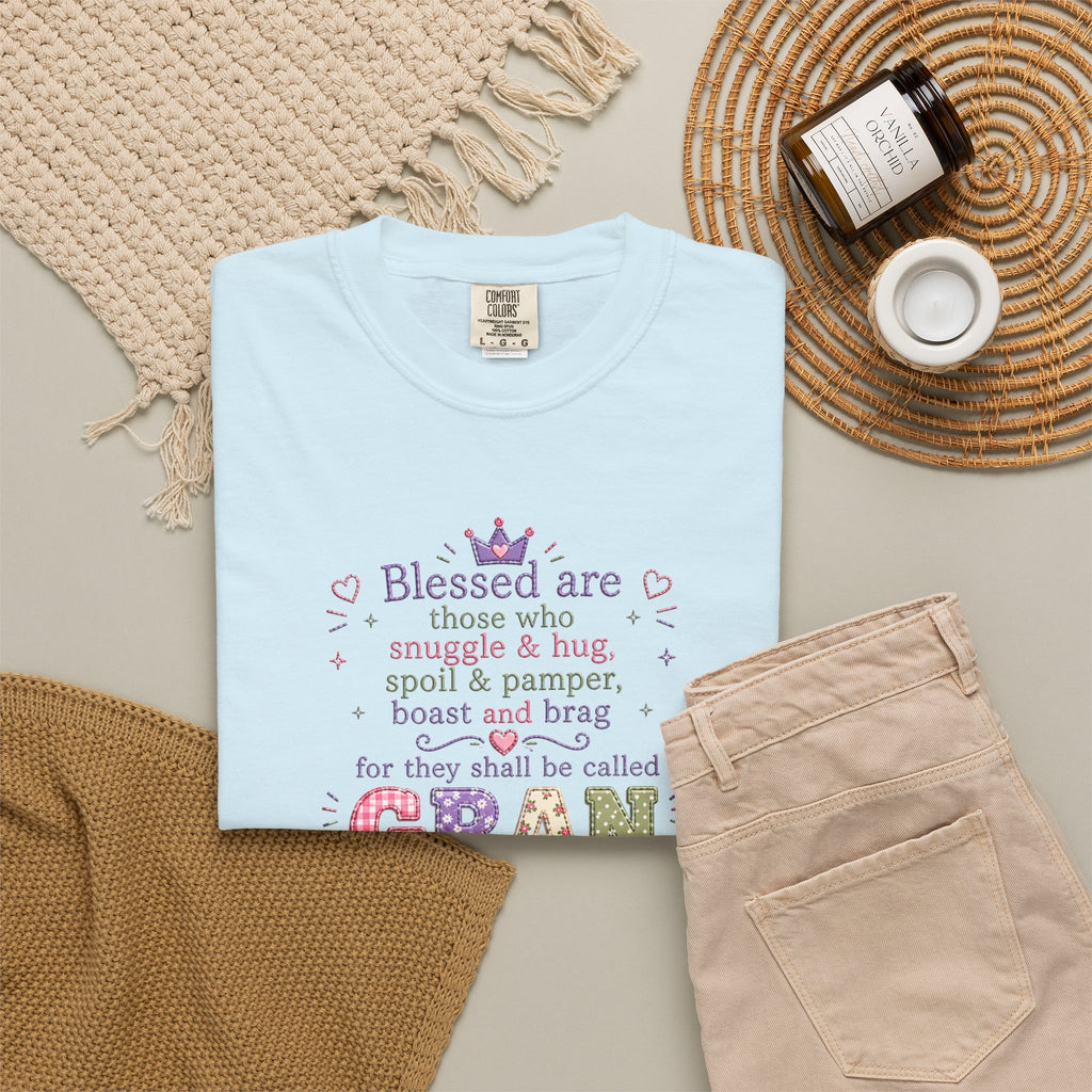 Gran Blessings T-Shirt — "Blessed are those who snuggle & hug... called GRAN"