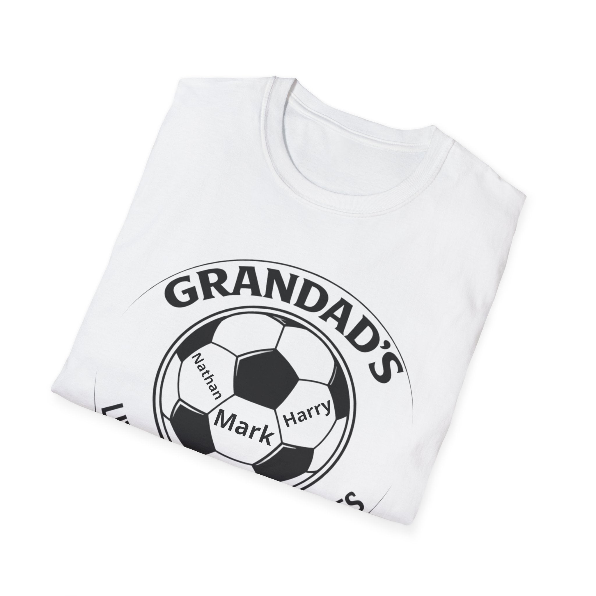Grandad's Little Football Buddies T-Shirt — Personalized Soccer Grandpa Tee