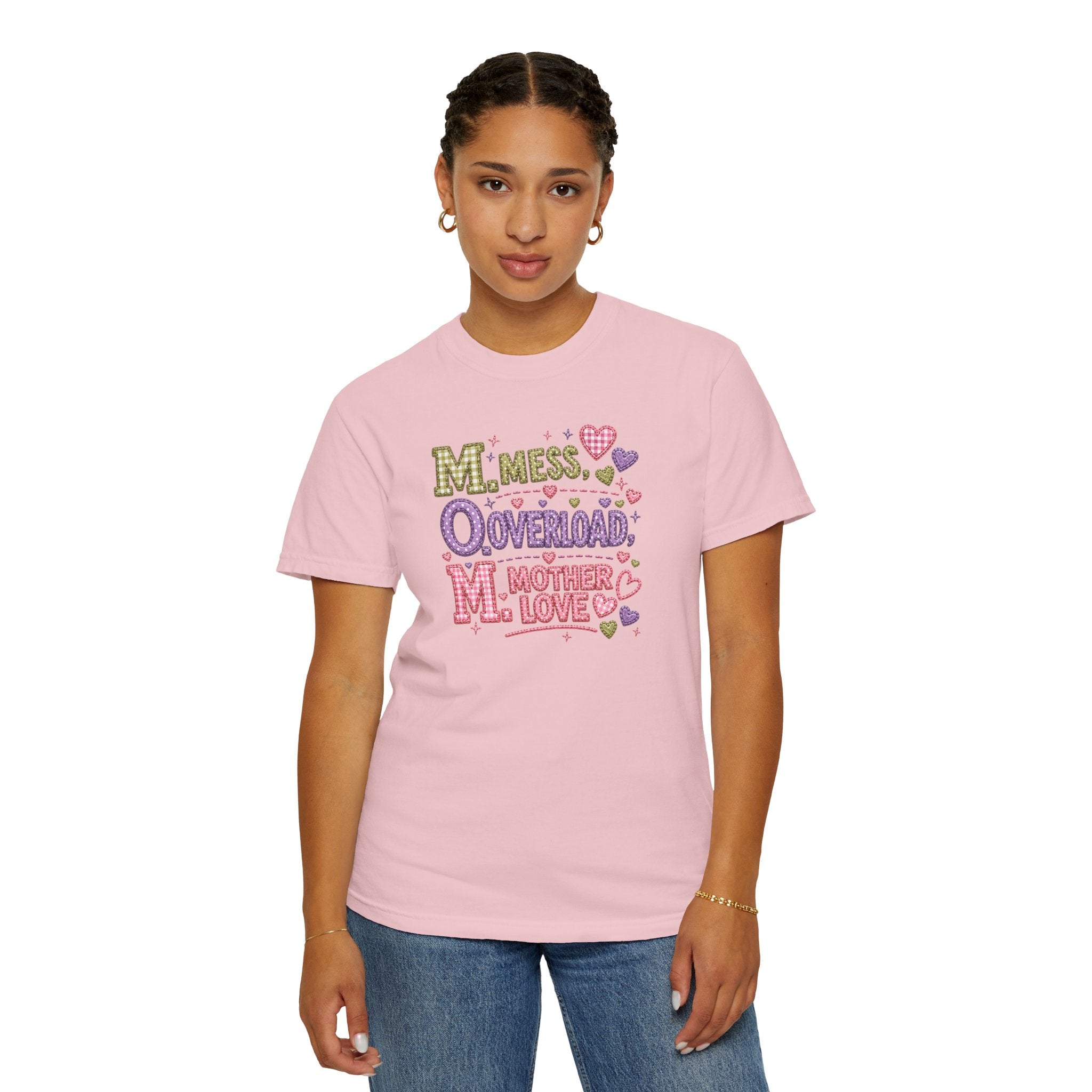 Mom Overload T-Shirt — "Mess, Overload, Mother Love" Cute Mom Graphic Tee