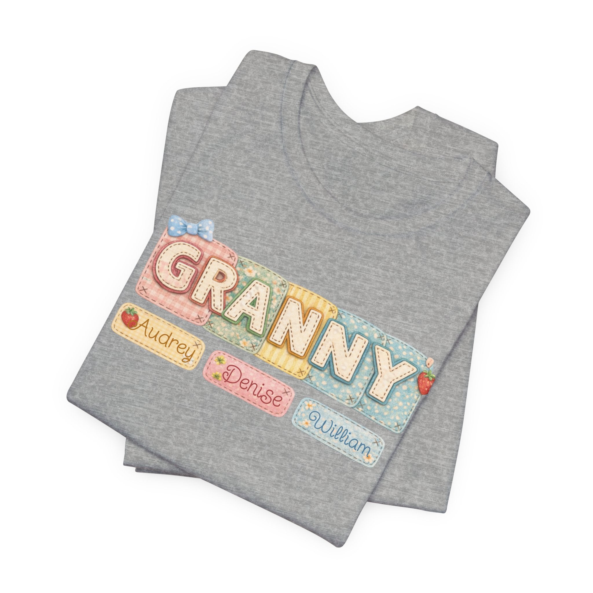 Granny Retro Nameplate T‑Shirt — Personalized Grandma Tee