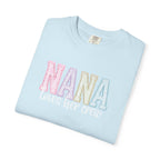 Nana Pastel Varsity T-Shirt — Soft Vintage Lettering Gift for Grandma (Mother's Day/Birthday)
