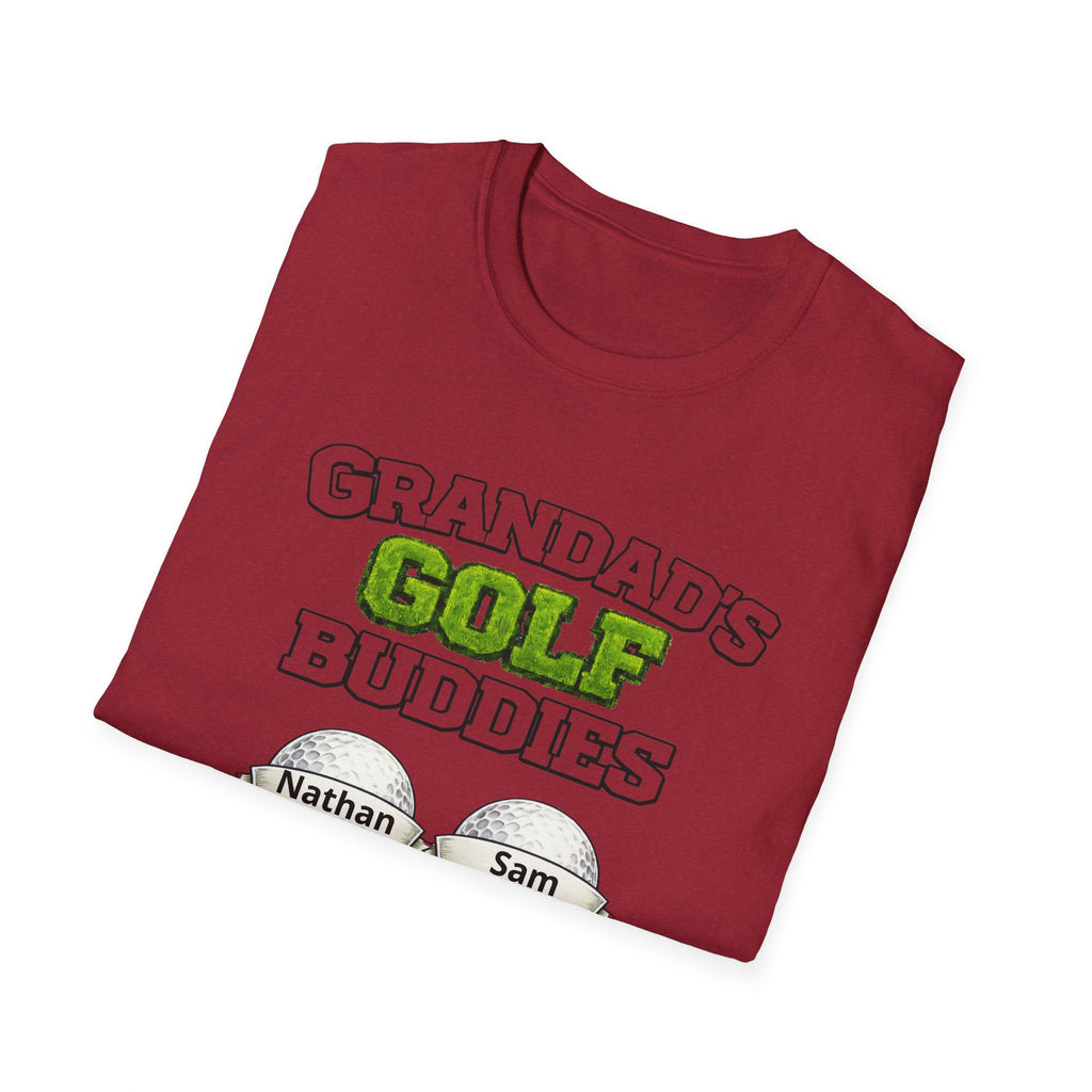 Granddad's Golf Buddies T-Shirt — Personalized Golf Tee with Names