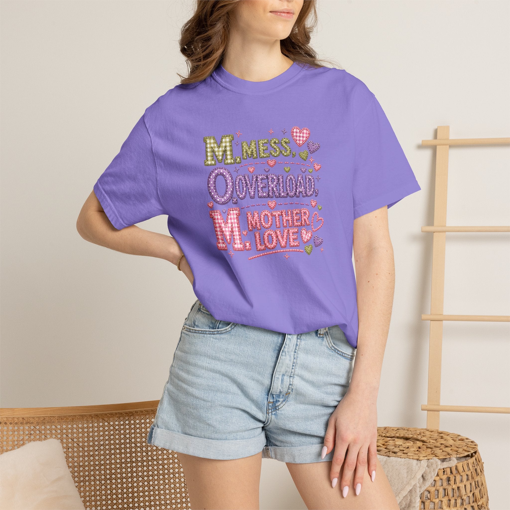 Mom Overload T-Shirt — "Mess, Overload, Mother Love" Cute Mom Graphic Tee