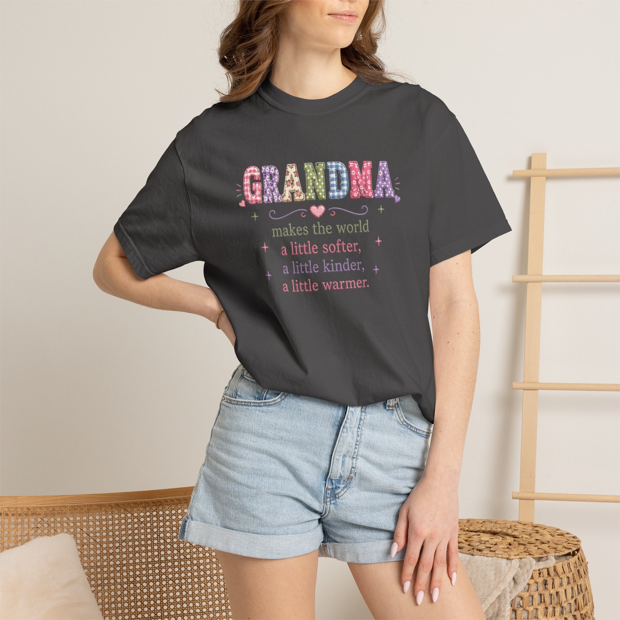 Grandma Floral T-Shirt — "Grandma makes the world a little softer, kinder, warmer"