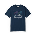 Nana Pastel Rainbow Tee — 'NANA' Floral Outline Grandma T-Shirt