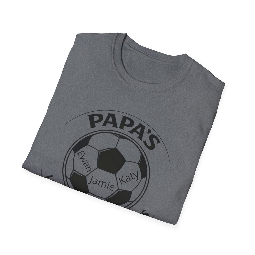 T-Shirt — "Papa's Little Football Buddies" Personalized Soccer Dad Tee