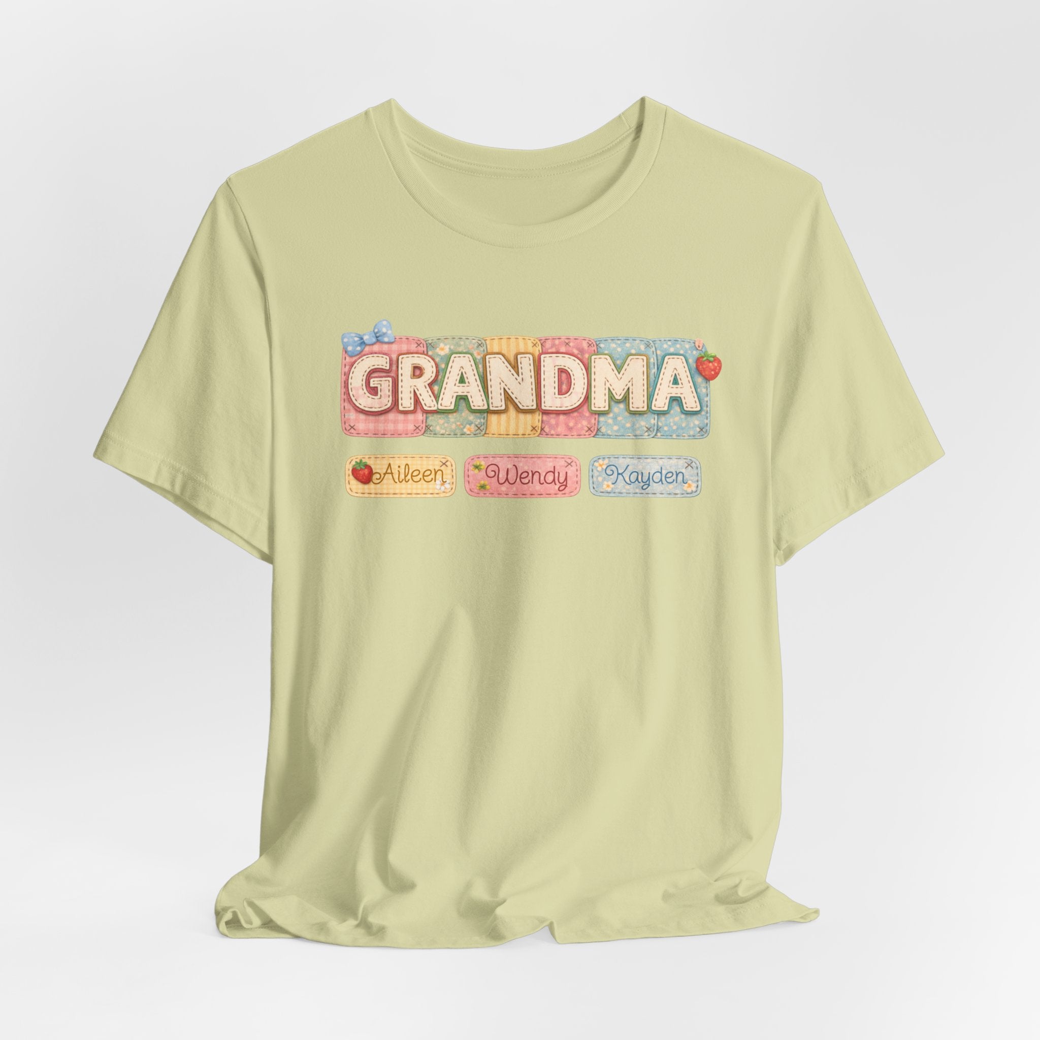 Grandma Floral Retro Tee — "Grandma" Names Design (Aileen • Wendy • Peyton)
