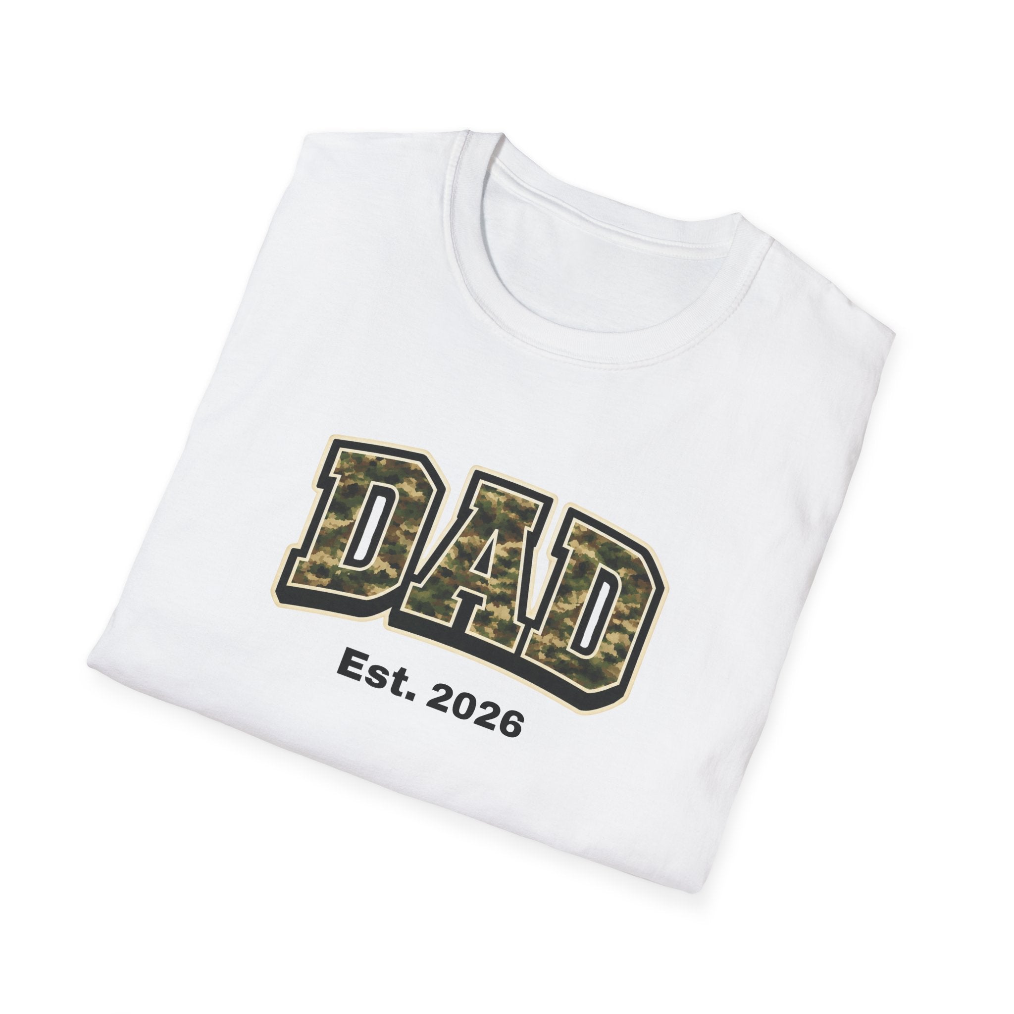 Dad Camo T‑Shirt – “DAD Est. 2026” Military Camo Father's Day Tee