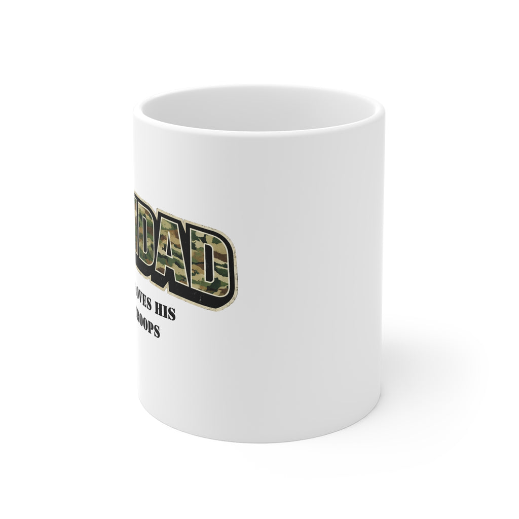 Grandad Camo Mug — "Grandad Loves His Little Troops" Military Family Coffee Cup