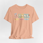 Granny Retro Nameplate T‑Shirt — Personalized Grandma Tee