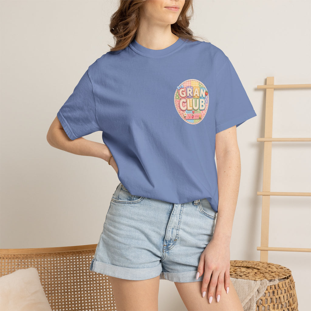 T-Shirt — "Gran Club" Retro Floral Badge Tee