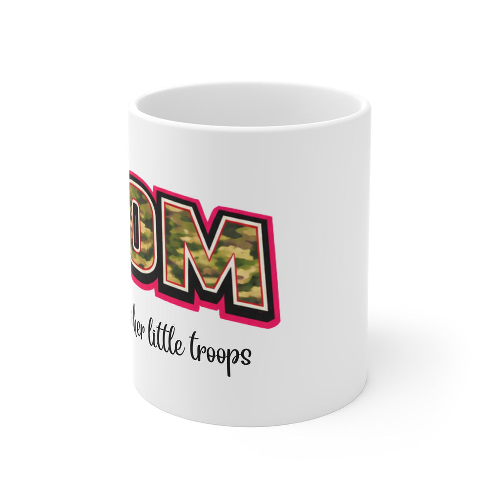 MOM Camo Mug — "Mom loves her little troops" Military Mom Coffee Cup