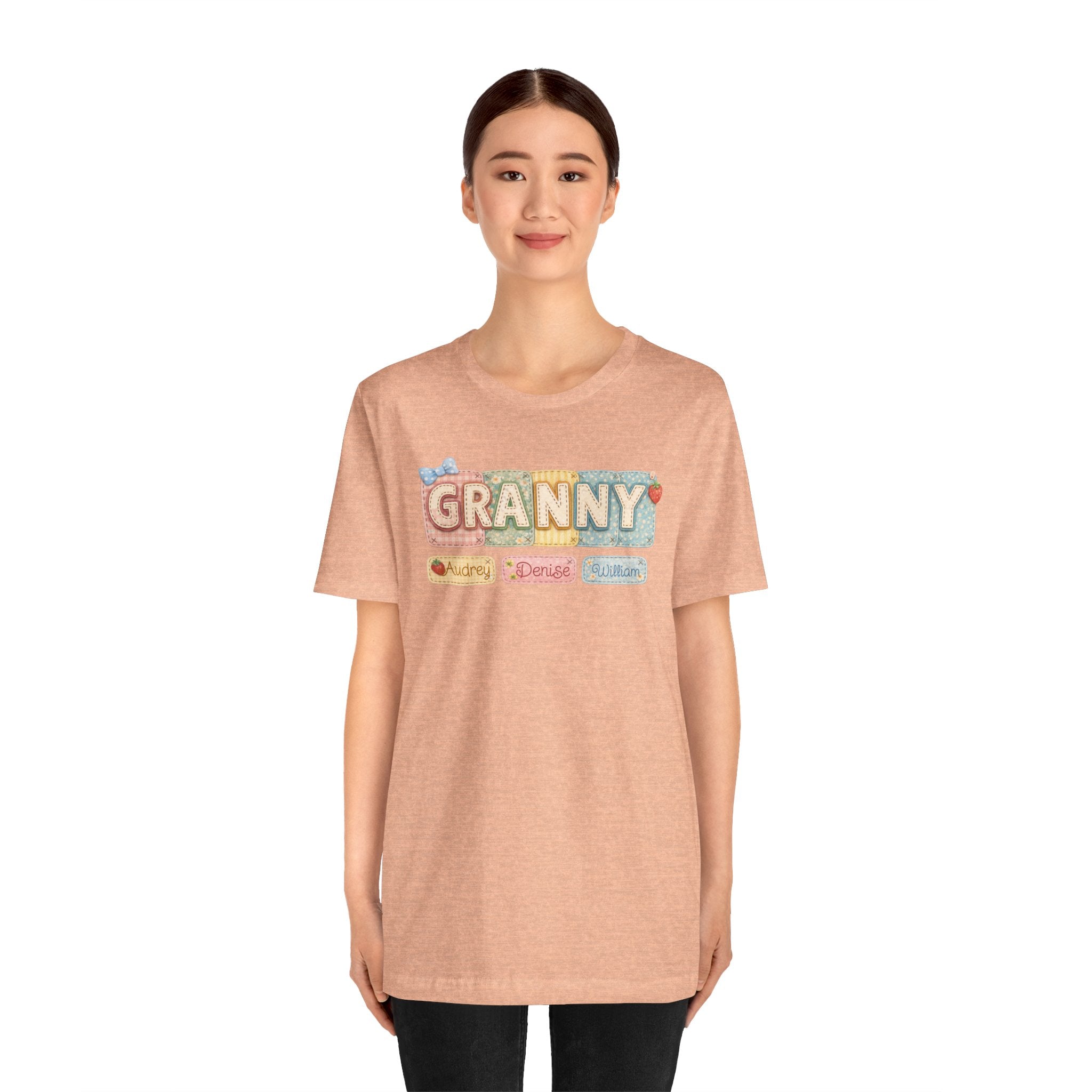 Granny Retro Nameplate T‑Shirt — Personalized Grandma Tee