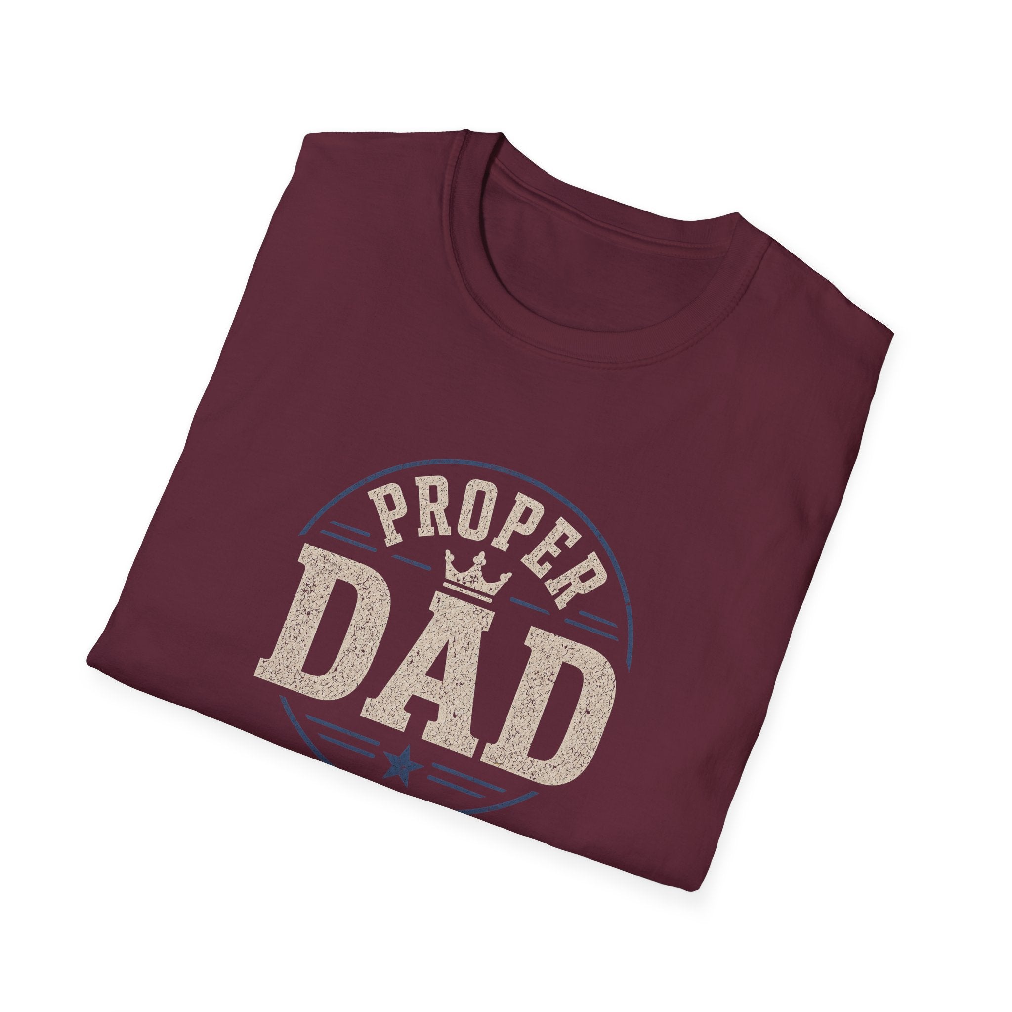 Proper Dad T-Shirt – Vintage Crown Father's Day Tee for Proud Dads