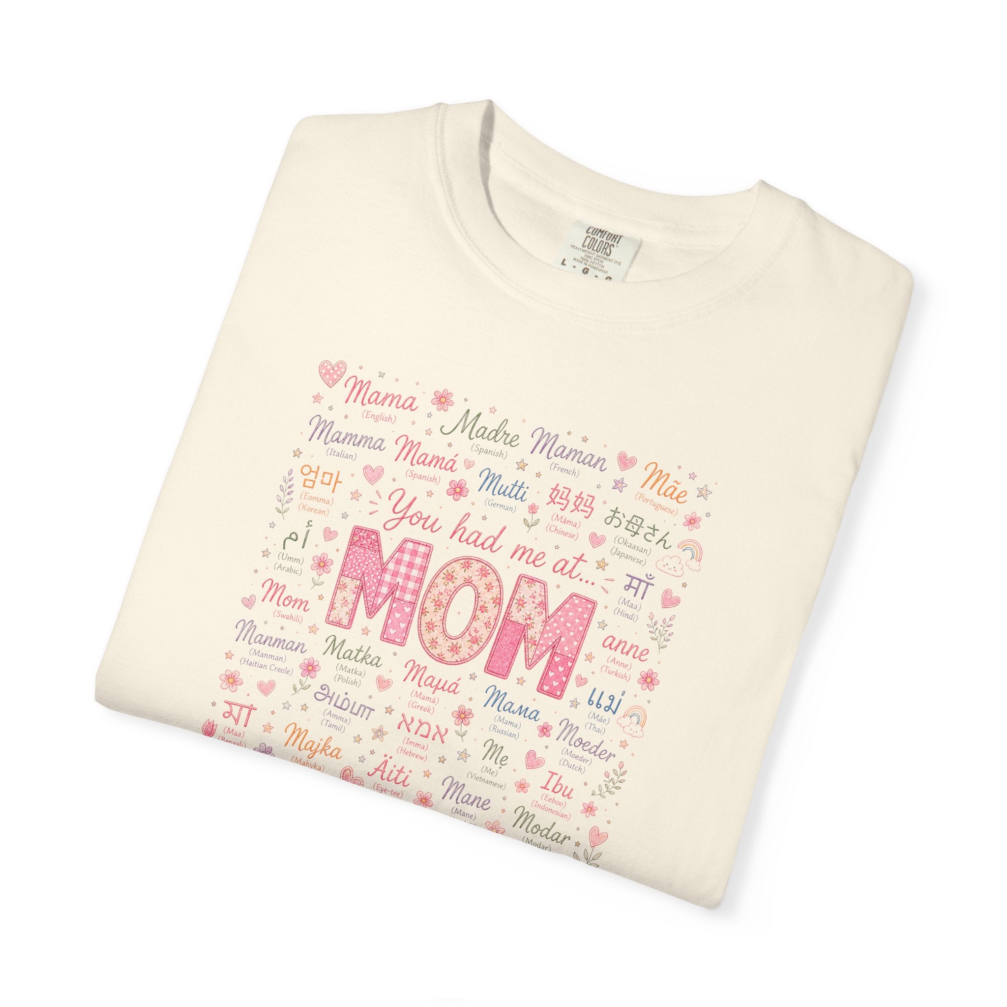 Mom Hearts Graphic T-Shirt — Cute Pink 'You had me at MOM' Mother's Day Tee
