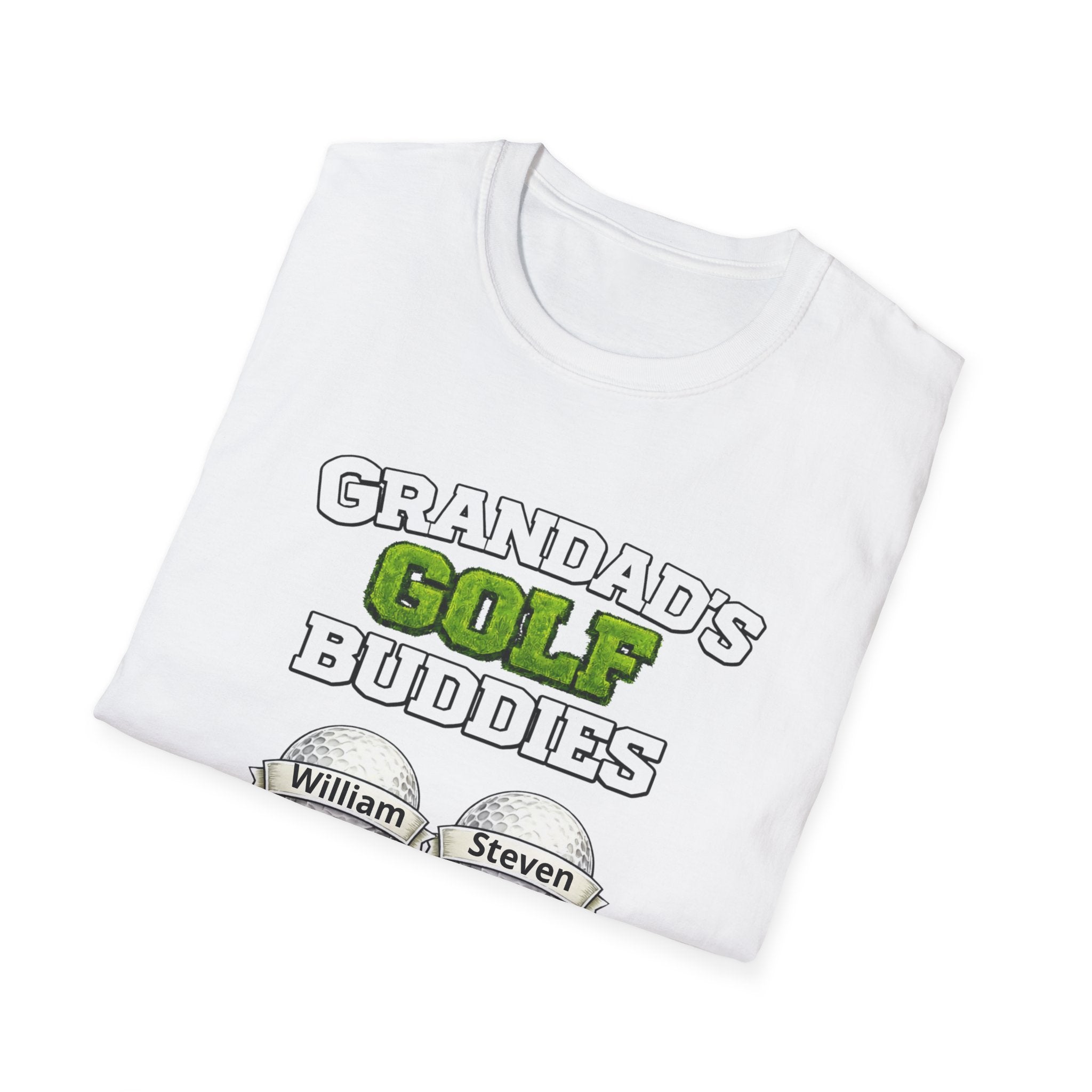 Grandad's Golf Buddies T-Shirt — Personalized Names Golf Tee