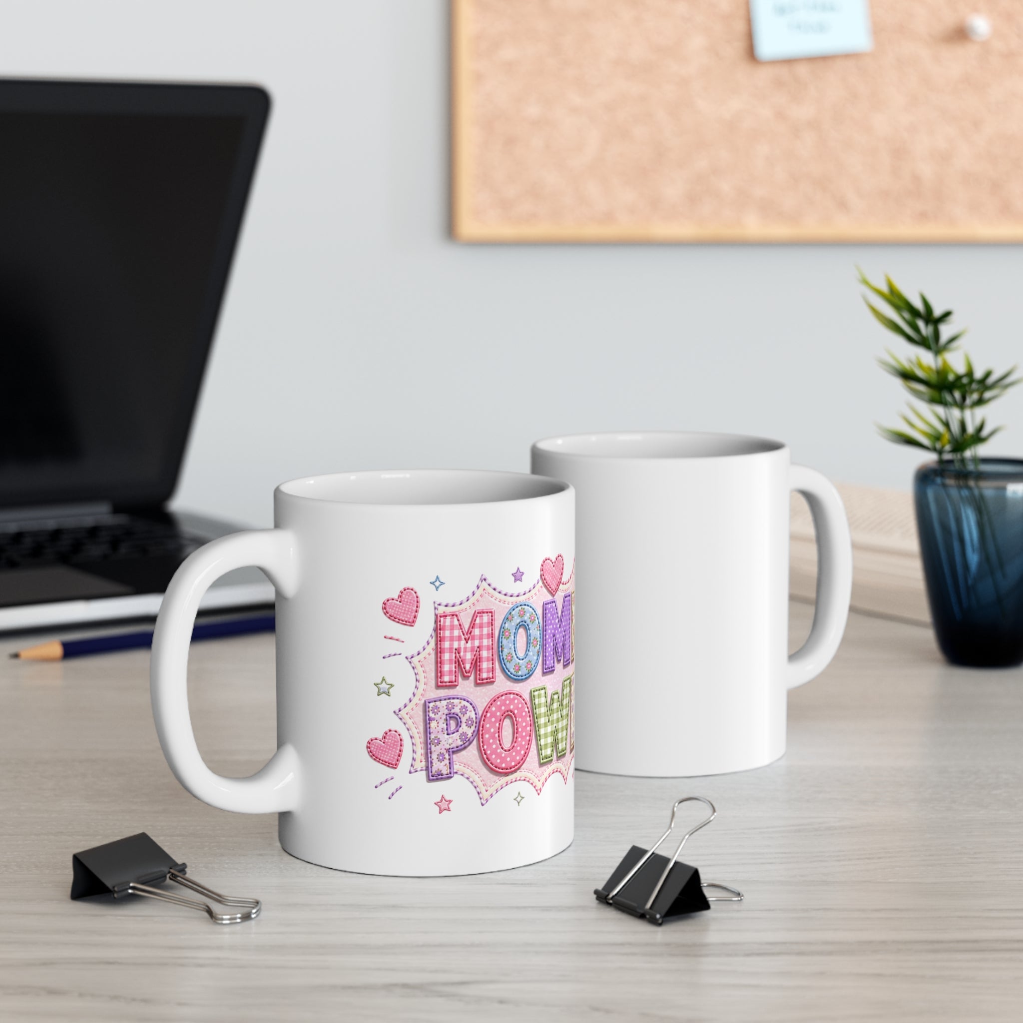 Mommy Power Mug — Colorful Patchwork Mothers Day Coffee Cup