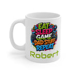 "Eat Sleep Game Dad Stuff Repeat"  Mug— Personalised