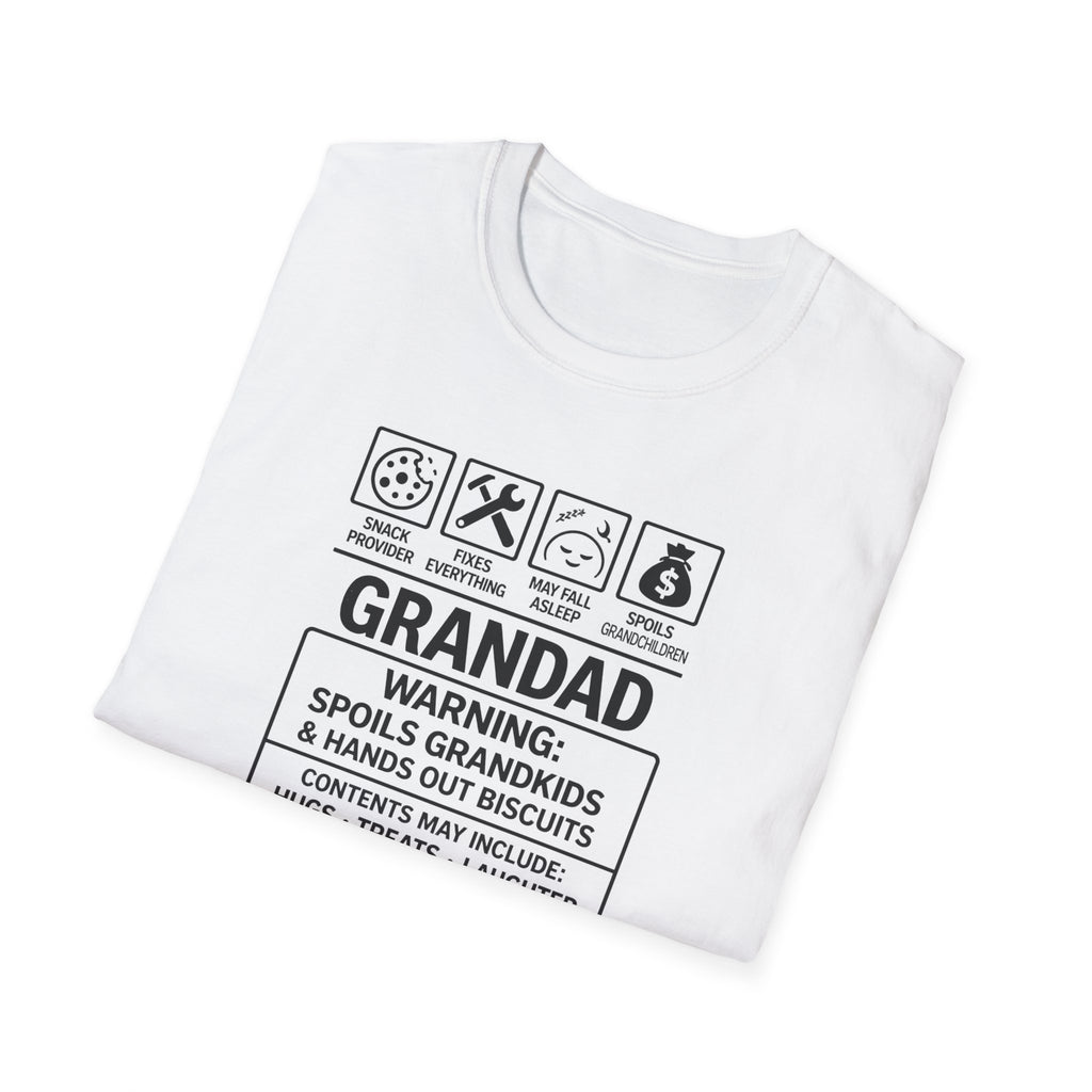 Funny Grandad T-Shirt — Spoils Grandchildren, Loves Biscuits & Hugs