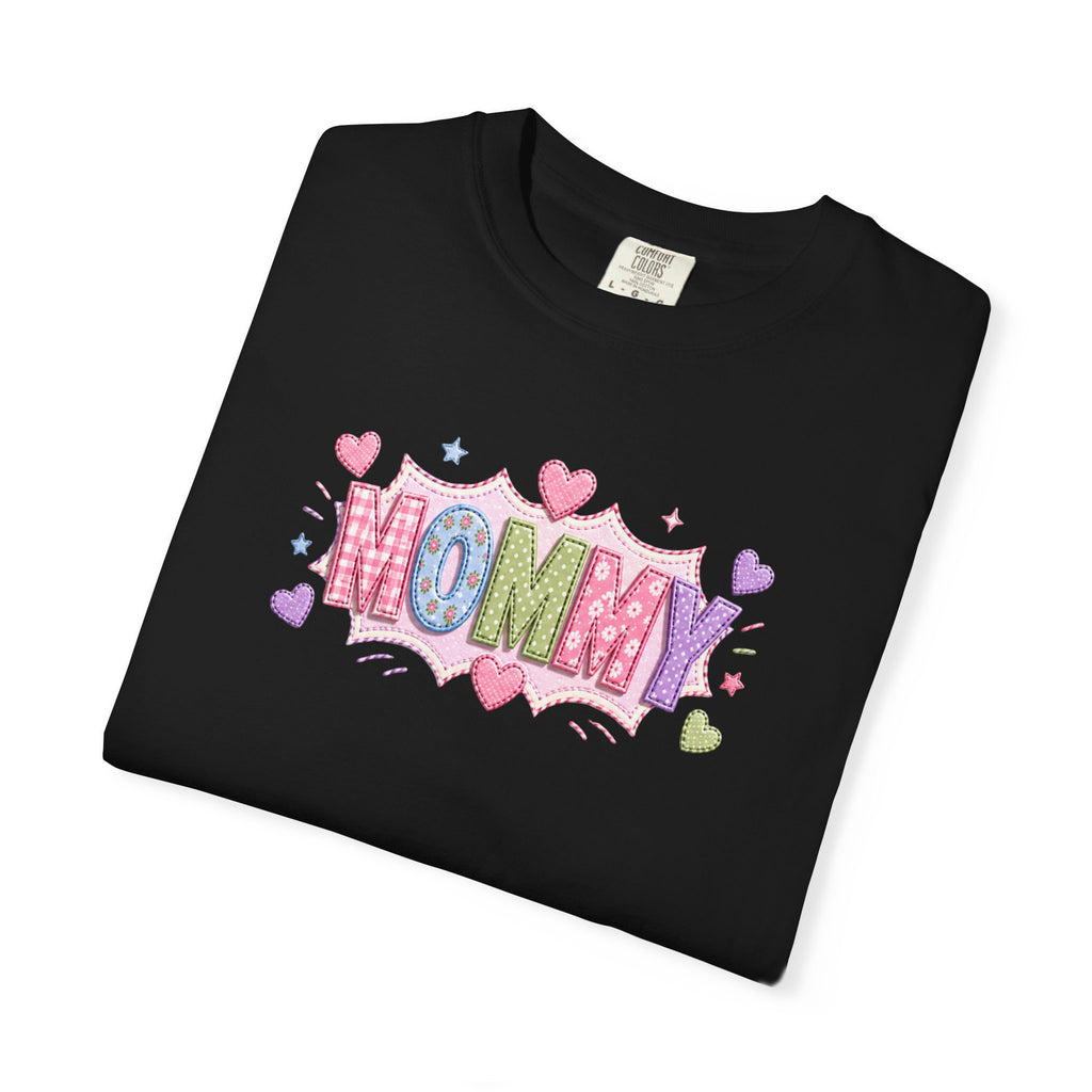 Mommy Hearts T‑Shirt — Cute Pastel 'MOMMY' Graphic Tee for Mother's Day & New Moms