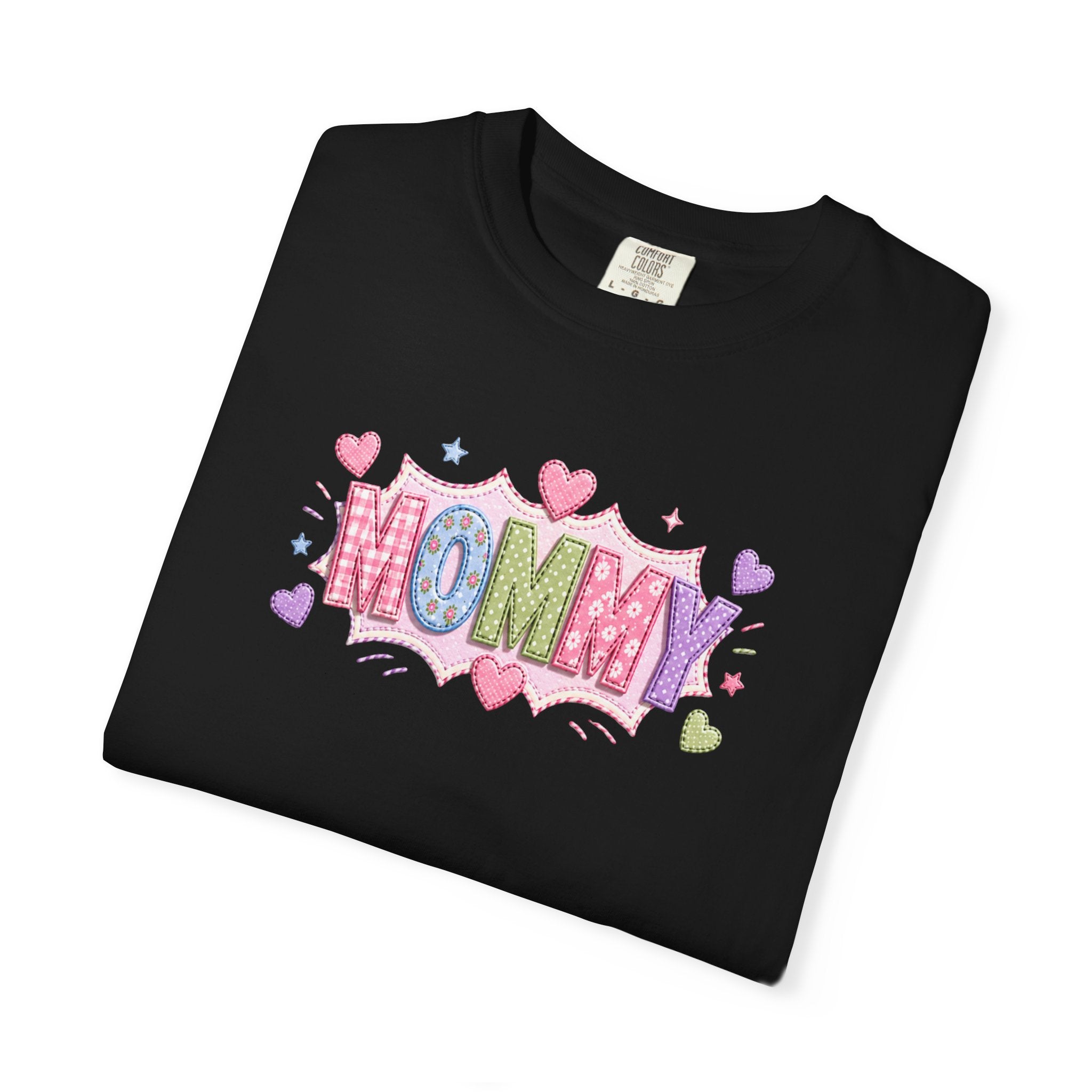 Mommy Hearts T‑Shirt — Cute Pastel 'MOMMY' Graphic Tee for Mother's Day & New Moms