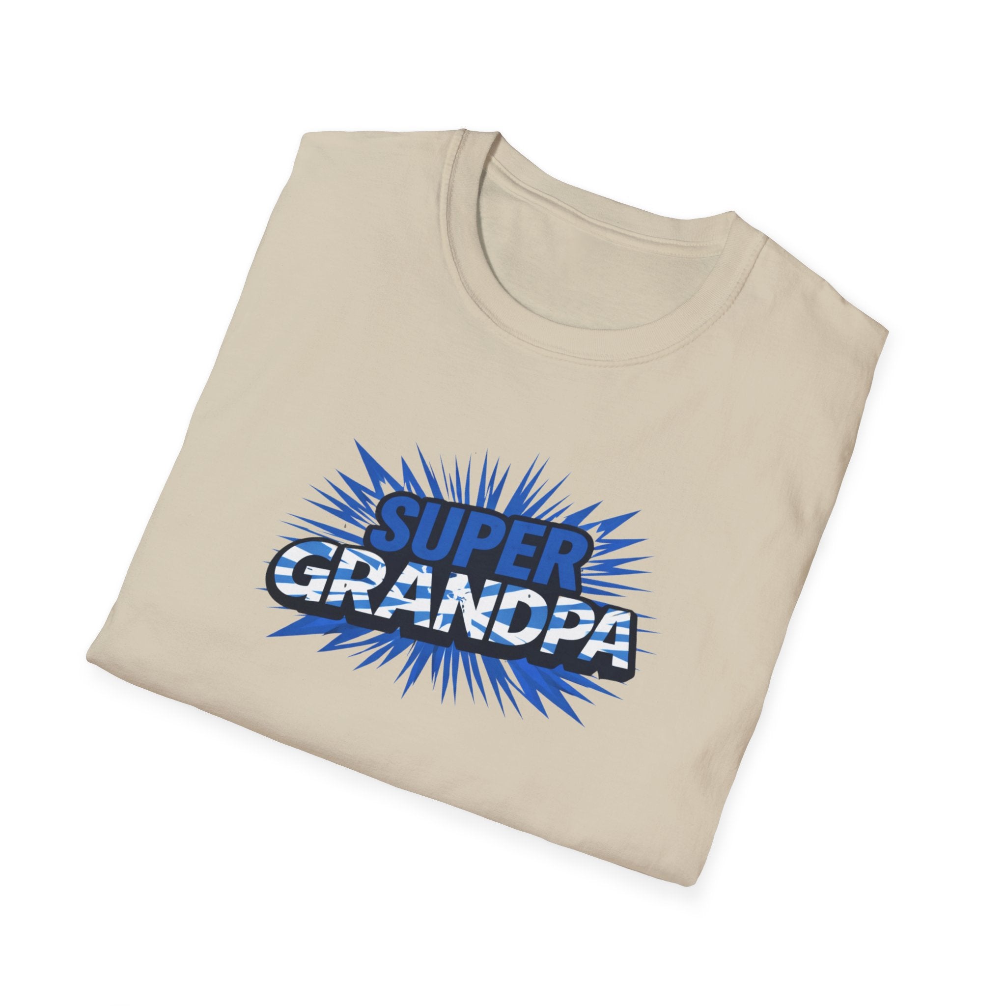Super Grandpa Scotland Flag/Scottish themed T-Shirt — Retro Comic Father's Day Gift for Grandfathers