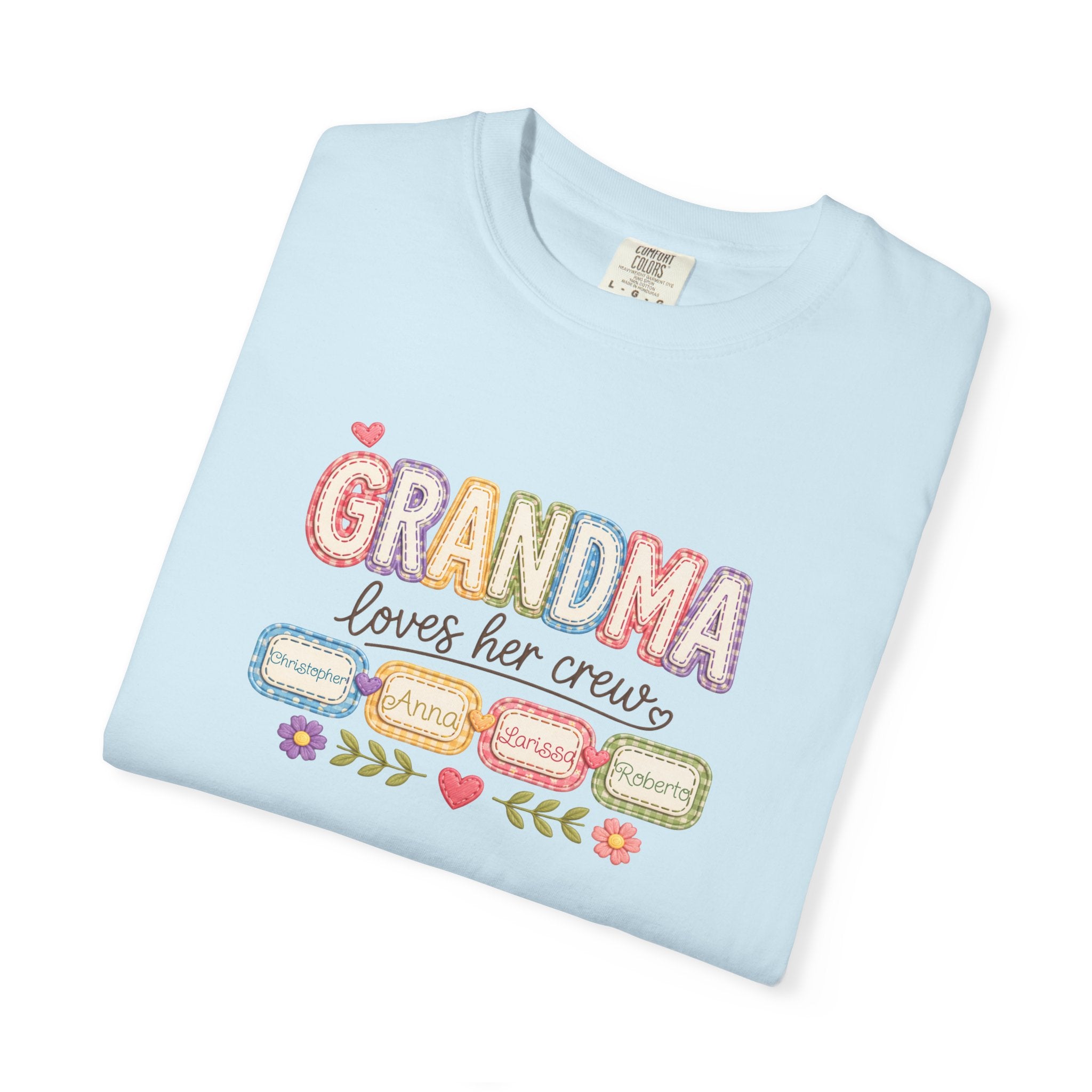 Grandma Loves Her Crew T-Shirt – Cute Pastel Grandma Family Tee