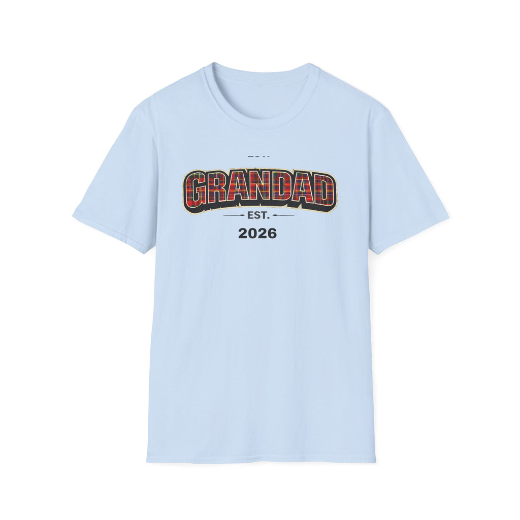 Grandad Est. 2026 T-Shirt — Plaid Grandpa Gift Tee