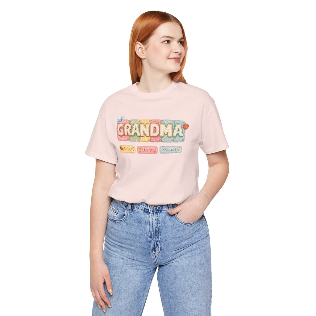 Grandma Floral Retro Tee — "Grandma" Names Design (Aileen • Wendy • Peyton)