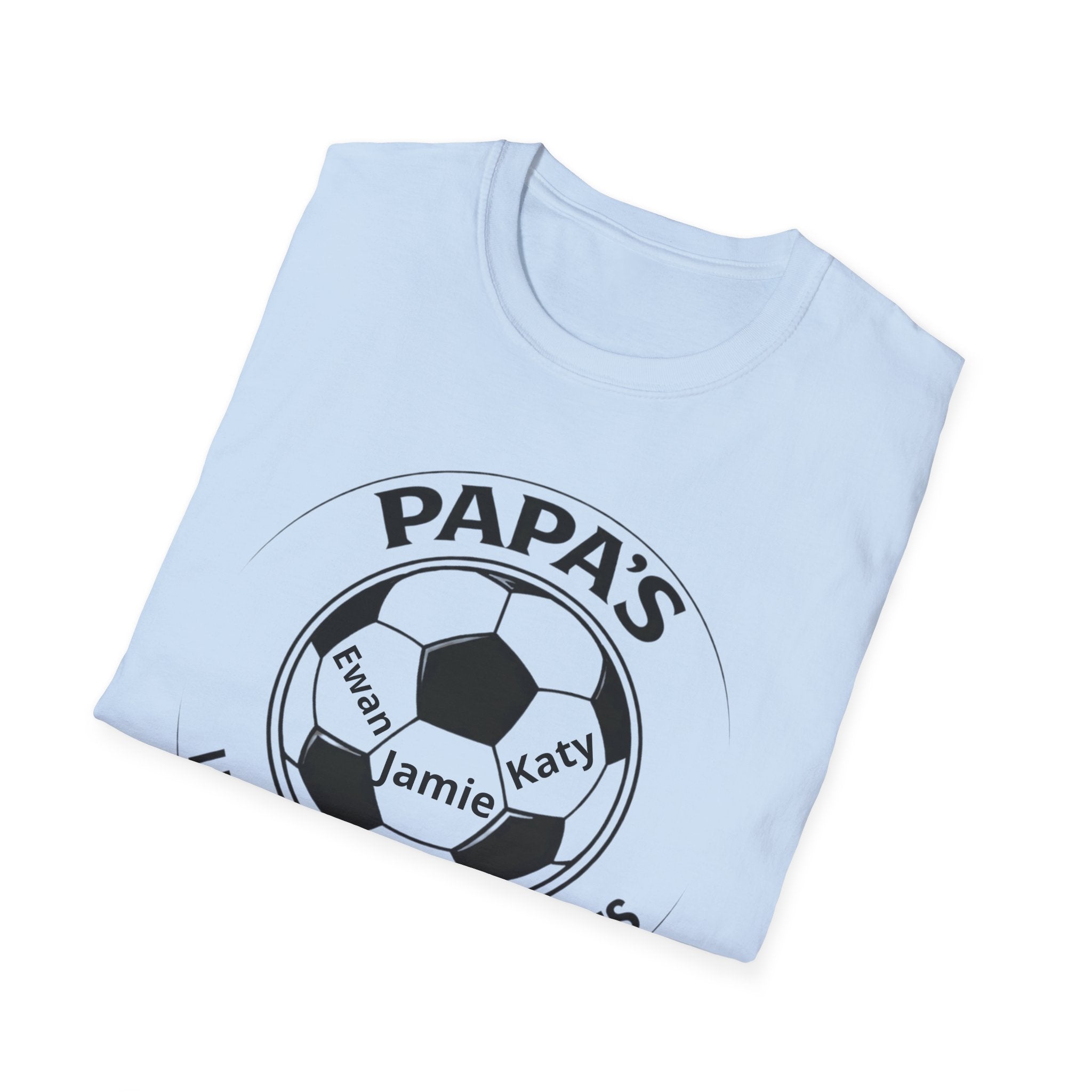 T-Shirt — "Papa's Little Football Buddies" Personalized Soccer Dad Tee