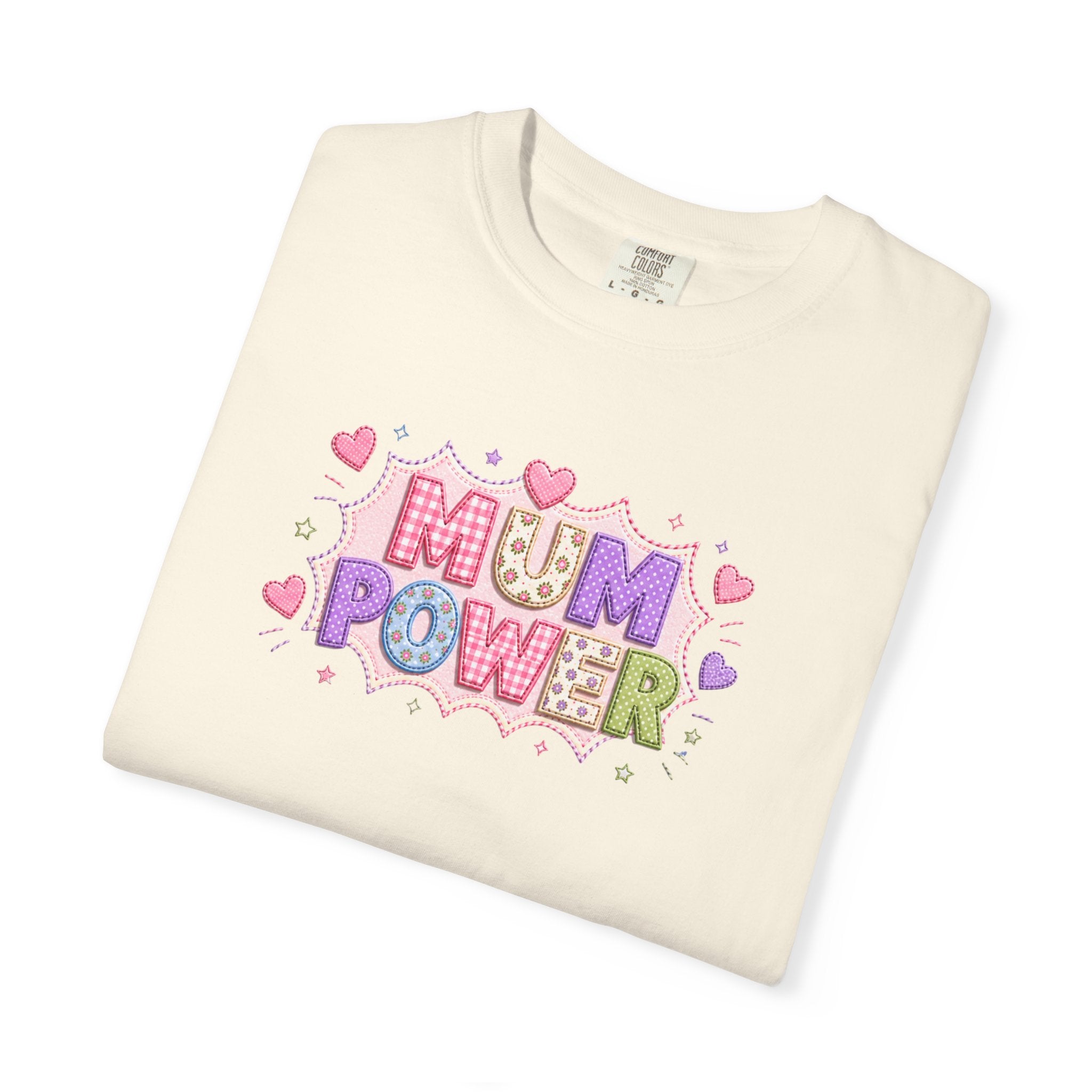 Mum Power T-Shirt — Cute Pink Heart Mothers Day Tee