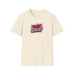 Super Dad T-Shirt – Union Jack Flag pattern Retro Comic Father’s Day Tee