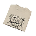 Grandpa Warning T-Shirt — "Spoils Grandkids & Hands Out Biscuits" Funny Grandpa Gift